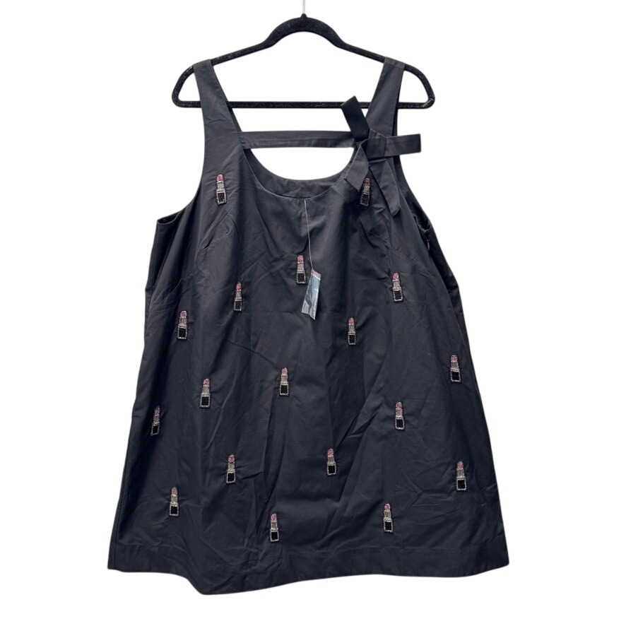 Nwt Maeve Anthropologie Lipstick Beaded Mini Dress Black Bow Back 1x Plus New
